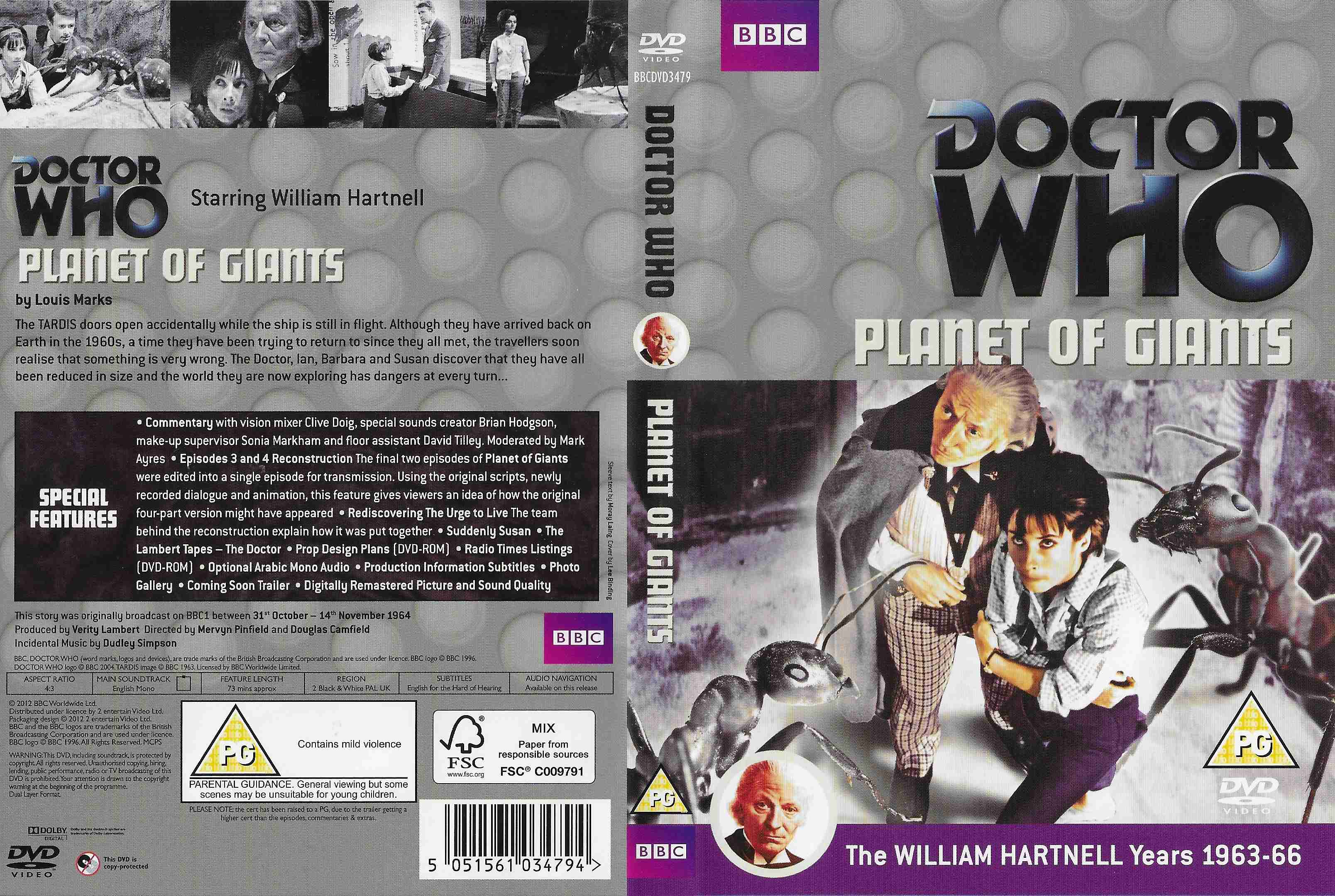 Picture of BBCDVD 3479 Doctor Who - Planet of giants by artist Louis Marks from the BBC records and Tapes library